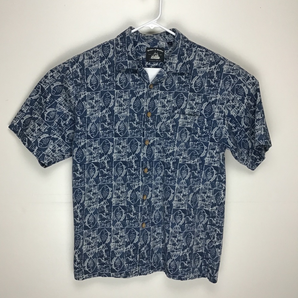 Dickie Walker Authentic Marine mens short sleeve button up shirt medium